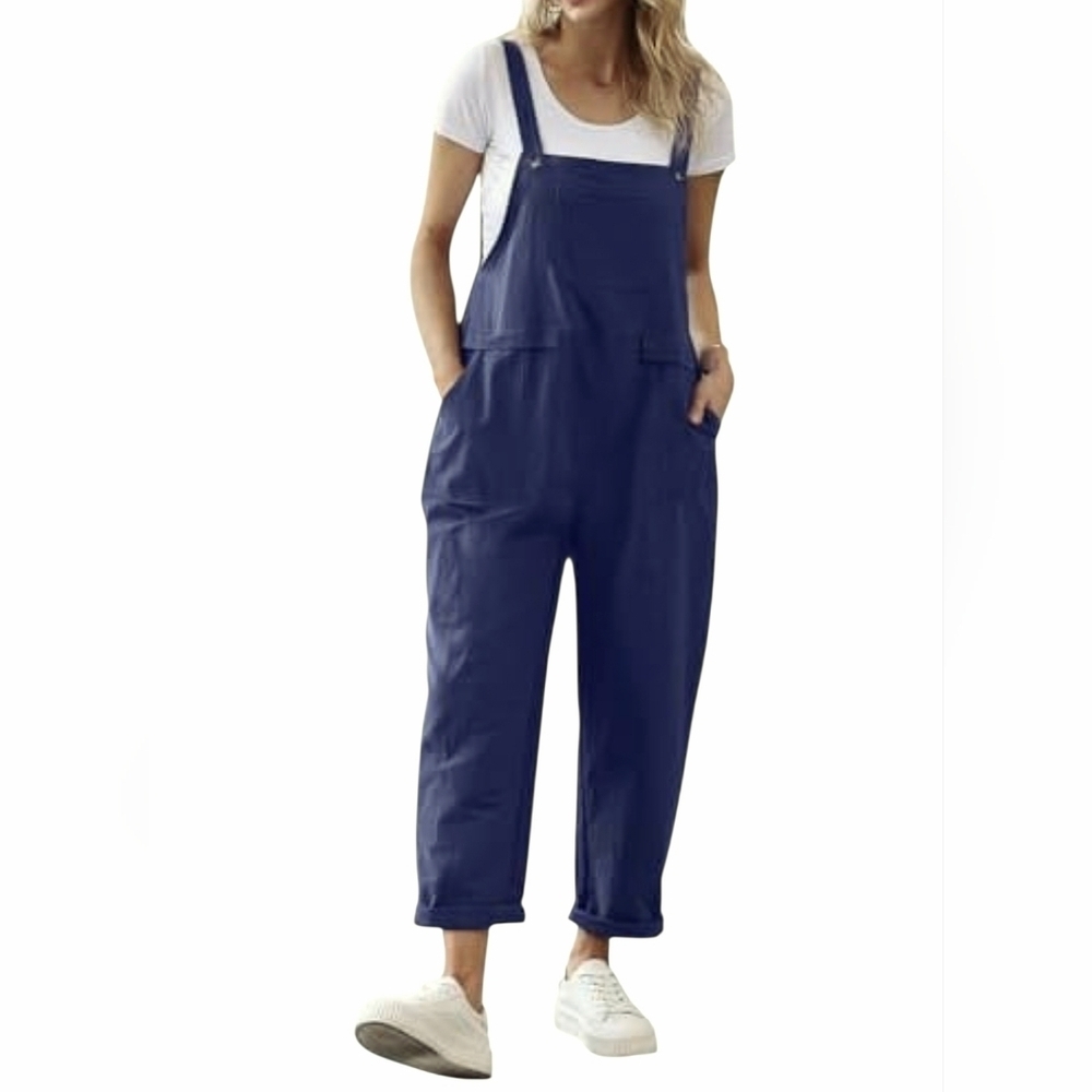 YESNO Women Long Casual Loose Bib Pants Sz XL